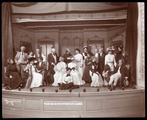 Una escena de una producción amateur de una obra titulada Las maniobras de Jane presentada en Barnard College, Nueva York